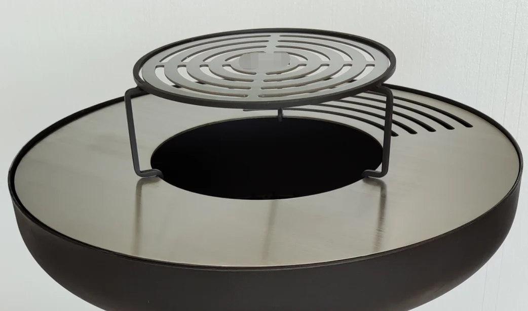 0N Sale Multifunctional Garden Corten Steel Fireplace Metal Fire Pit Outdoor With Log Storage