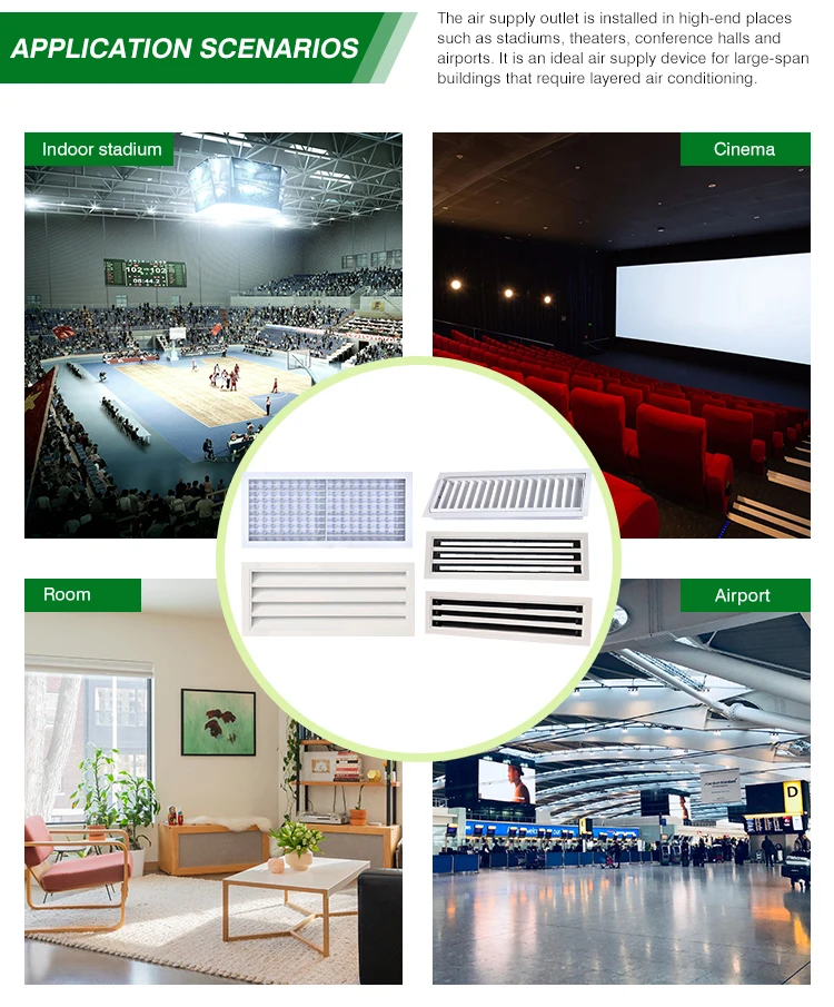 Aluminum alloy plastic round commercial air grille linear slot diffuser