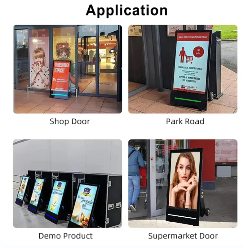 43 дюймовый передвижной портативный 1500 nits IP 65 водонепроницаемый на батарейках наружный цифровой киоск для вывесок с Android