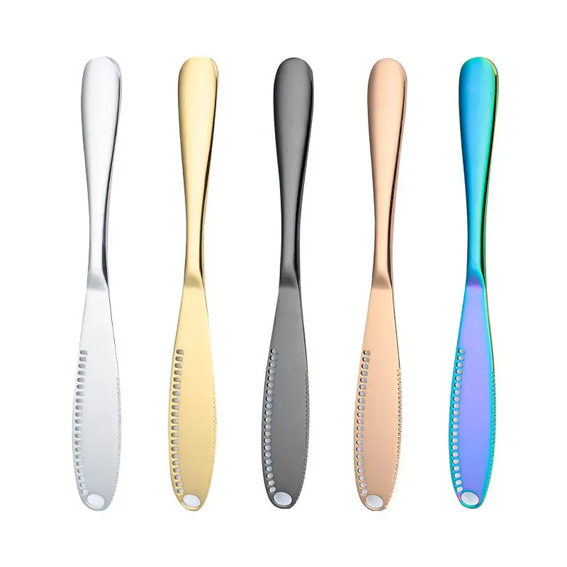 Unique Colorful Gold Black Cheese Knives Restaurant Butter Spreader Breakfast Cheese Knife set Stainless Steel Cheese Knife