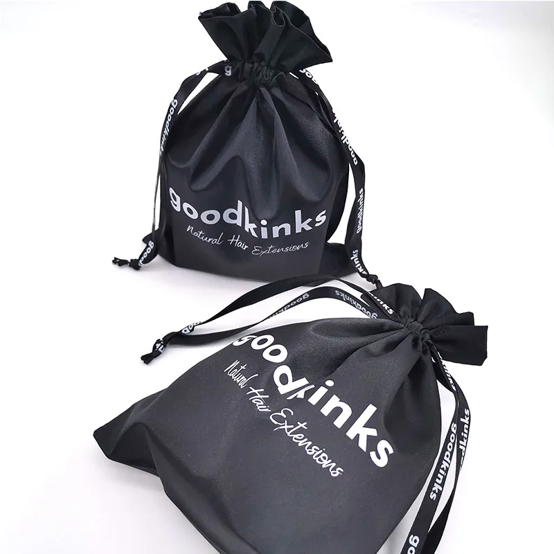 Silk Extension Packaging Satin Hair Bag for Makeup Cosmetics Jewelry Textile Packaging Beauty Products Bag
