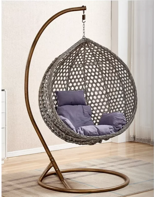 Outdoor Luxury Double Outdoor Garden Wicker Rattan Type Hanging Egg Chair complete