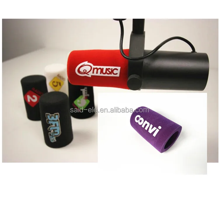 Shu re SM7B mic foam windsocks for broadcasters vloggers Studio MV7 microphone windscreens channel logo printed.