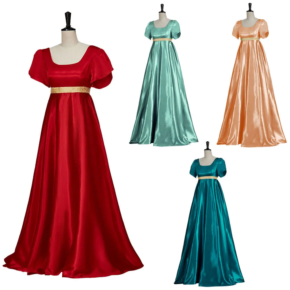 Victoria Retro Style Delicate and Elegant 19th Century Satin Vintage Costume Dress for Cosplay Party