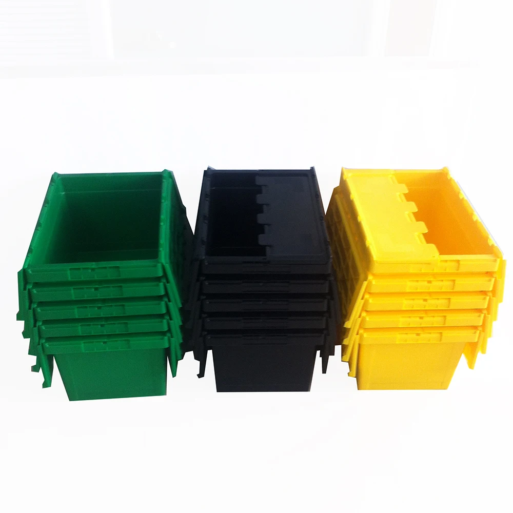50kgs Heavy Duty Plastic Moving Containers/Plastic Container with Hinged Lid