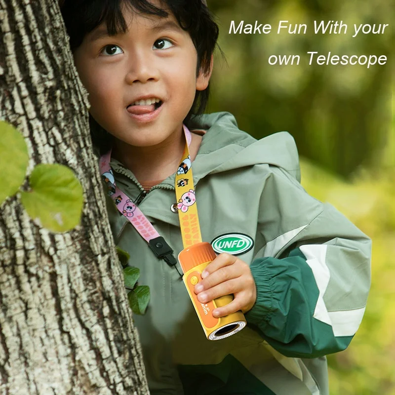 K57 8x Magnifying Kids Science Gifts Educational Toy Telescope LED Flashlight Astronaut Space Toys