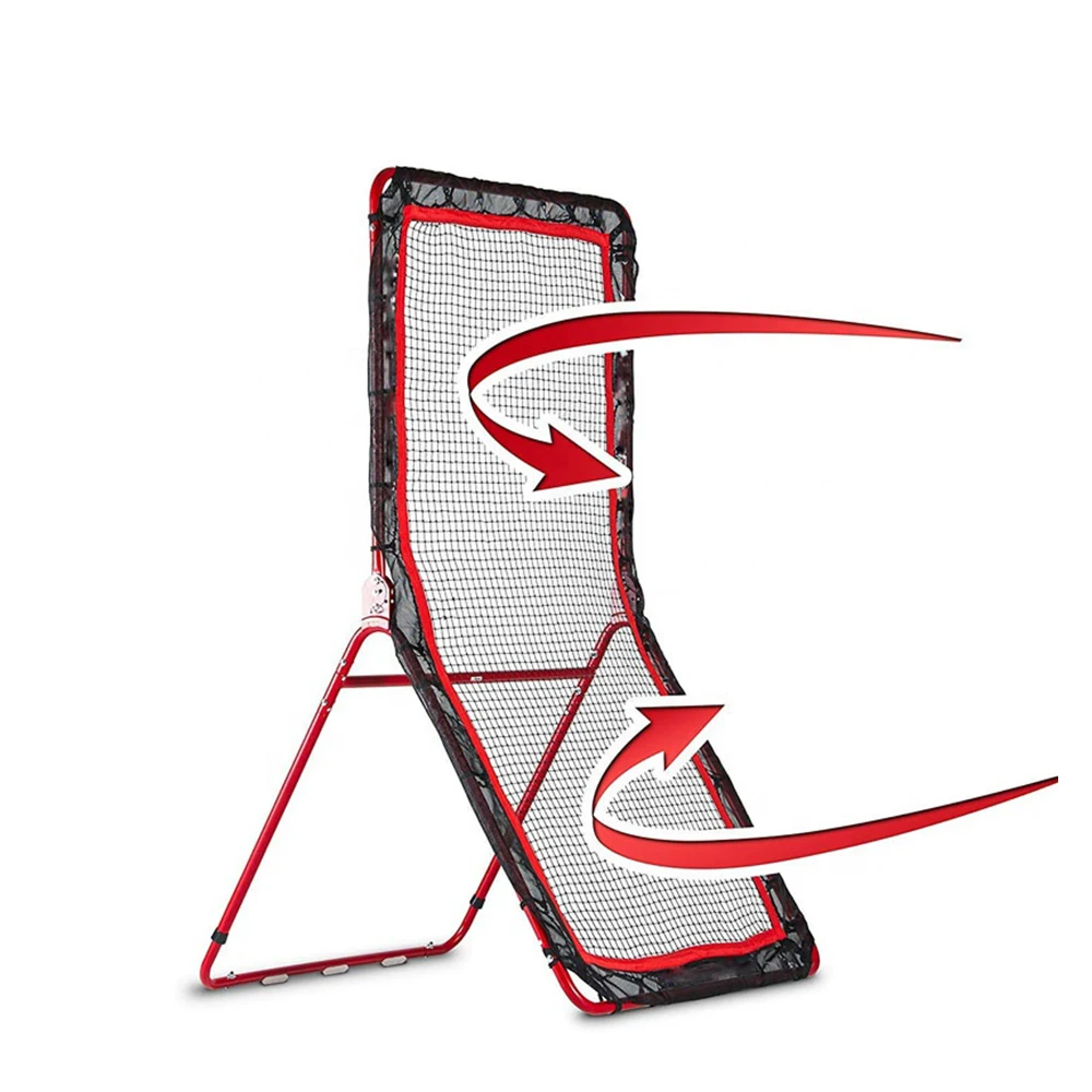 7*4 ft Adjustable Pitch Back Portable Backstop Goal Target Hockey Lacrosse Rebounder Net For Practice