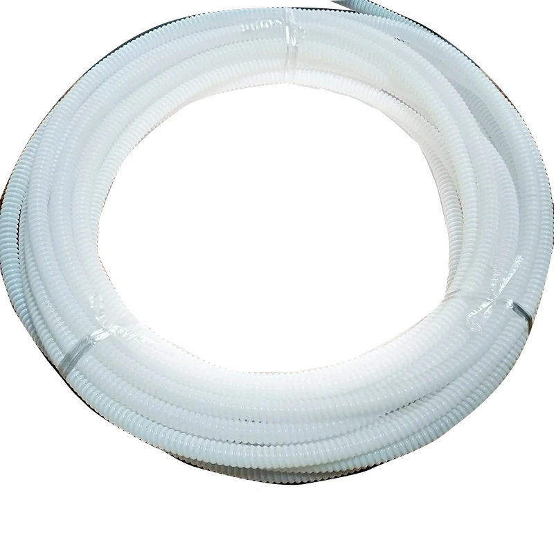 Clear White Virgin Extruded PTFE Bellows 304 Stainless Steel Super Flow Sleeved Flex Bellow