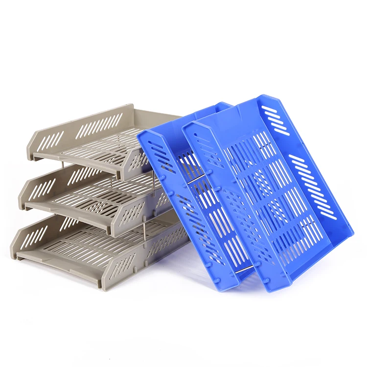 
Best Selling Office Desk Organized Document Letter Storage Plastic 3 Layer File Tray 