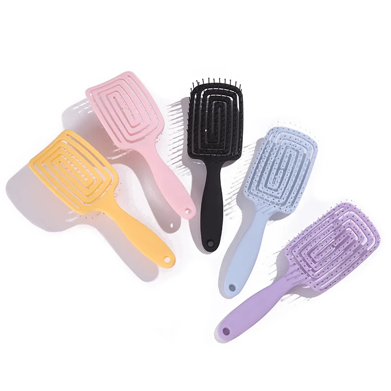 ZONZHU Girls And Women With Wavy Curly Hair Thick Long Wet or Dry Hair Scalp Massage Combing Plush Nylon Hair Brush