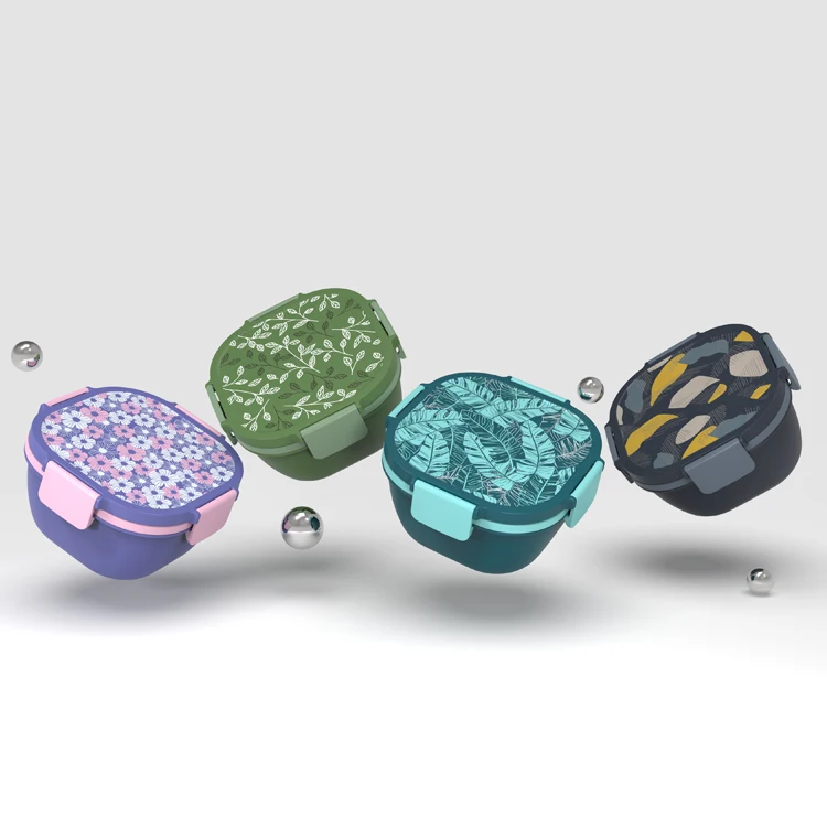 Новые продукты Коробка для салата кухонный красочный Герметичный пищевой контейнер 1700 мл пластиковая Салатница с вилкой