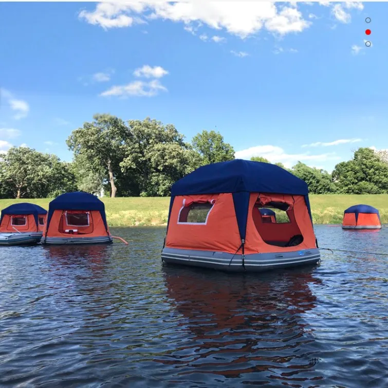 Inflatable water floating island platform tent rafting boat inflatable boat raft tent