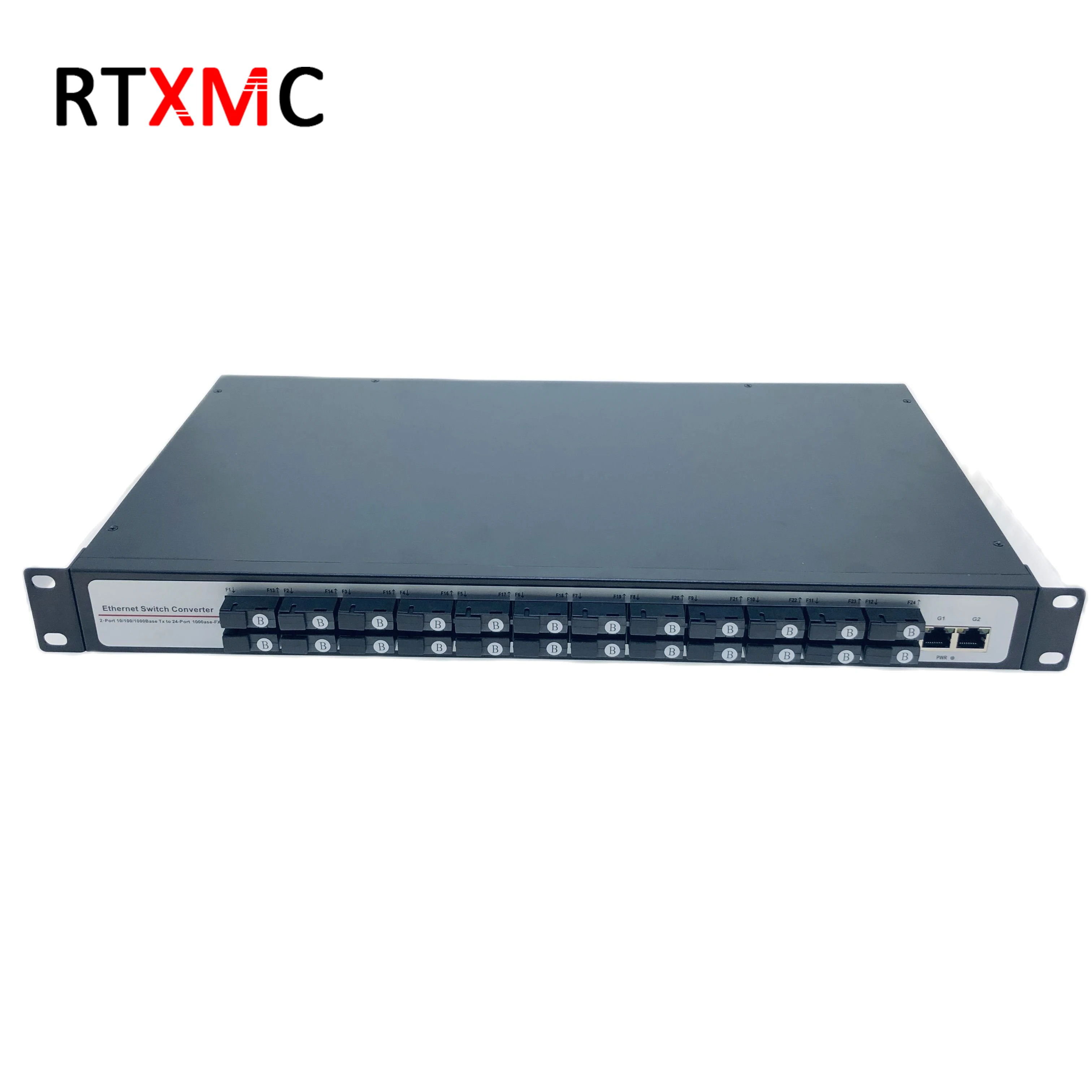 Industrial 1000M 24 Fiber Port SC Connector Ethernet Network Switch With 2 Utp RJ45 Port Switch Gigabit Fiber Media Converter