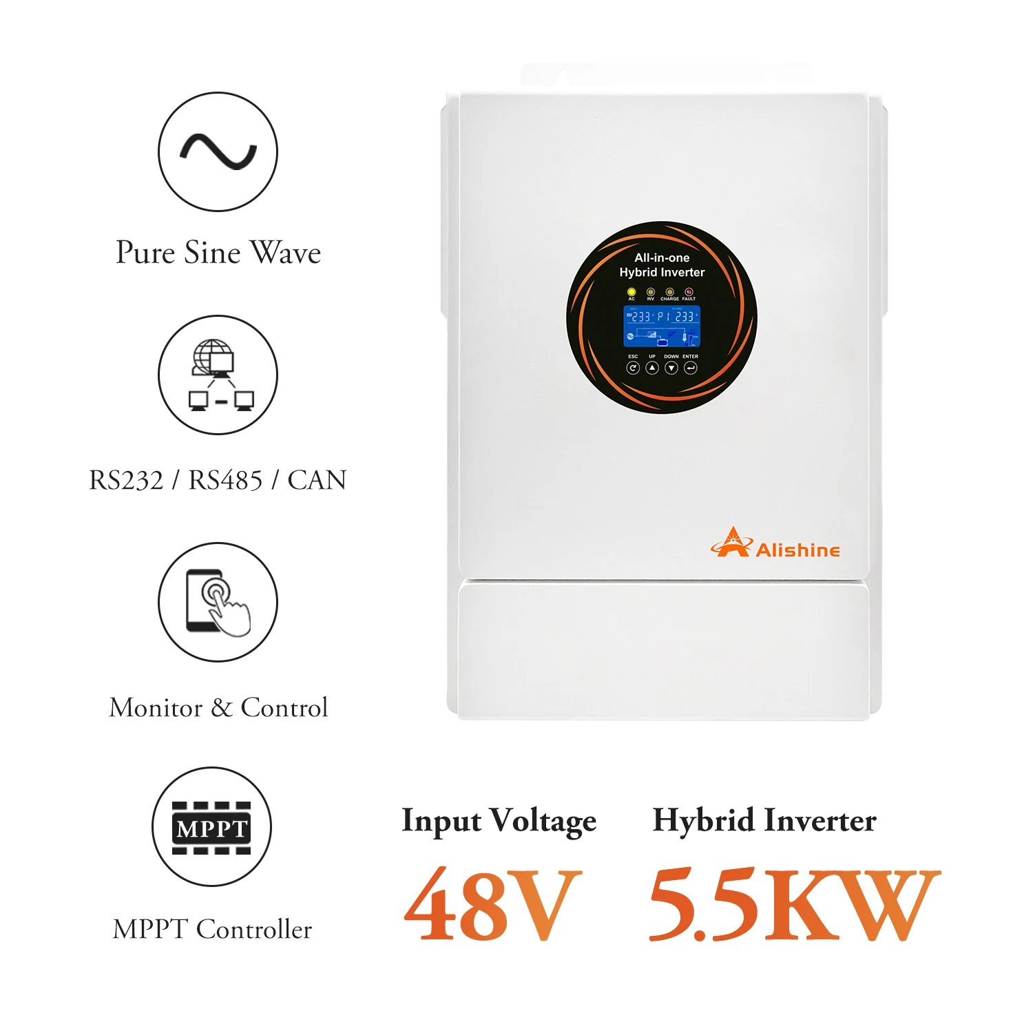 5.5KW Hybrid All In One Off-Grid Solar Inverter for Household
