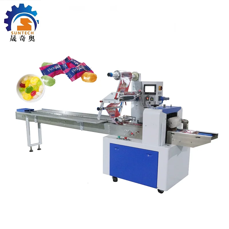 China Supplier Automatic Candy Granular Flow Horizontal Wrapping Packaging Machine For Hard Candy