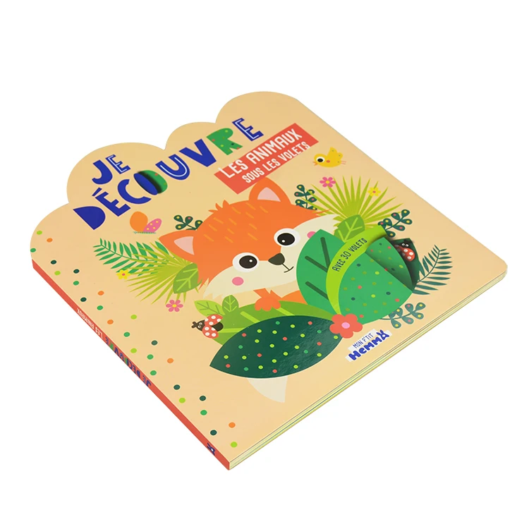 Professional manufacturer customized kids hardcover cut out board book educational activity lift flap books