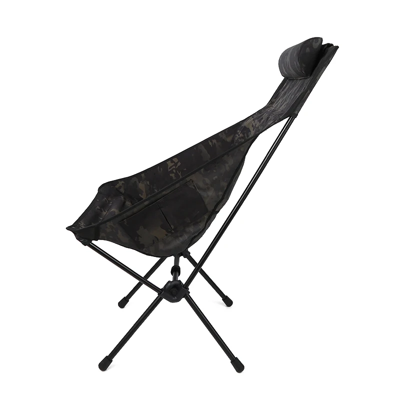 Dark Color Folding Camping Chairs Portable High Back Outdoor Chair with Detachable Pillow