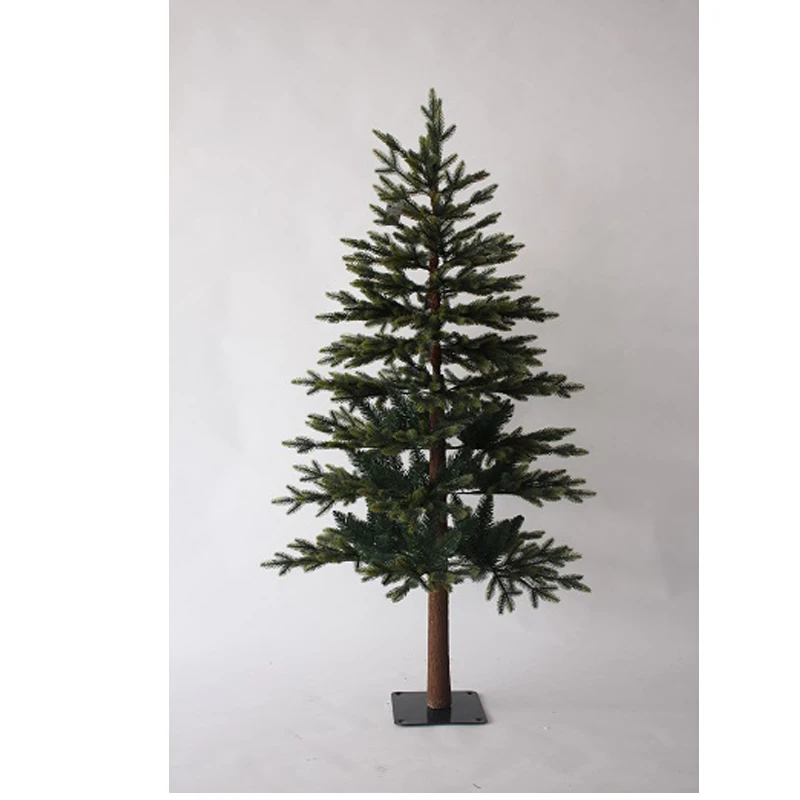 3 6 футов Премиум искусственная Рождественская елка с настоящим деревянным полюсом и металлическим основанием
