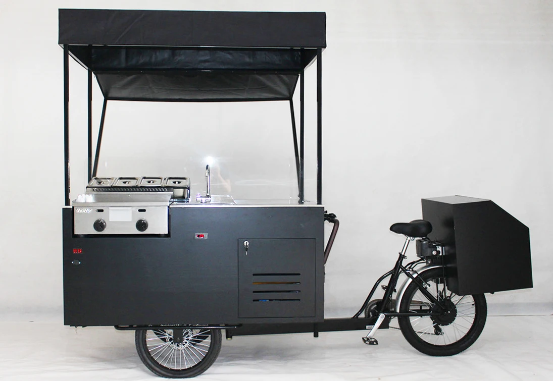 Electric bicycle vending cart trailer with fridge for sale