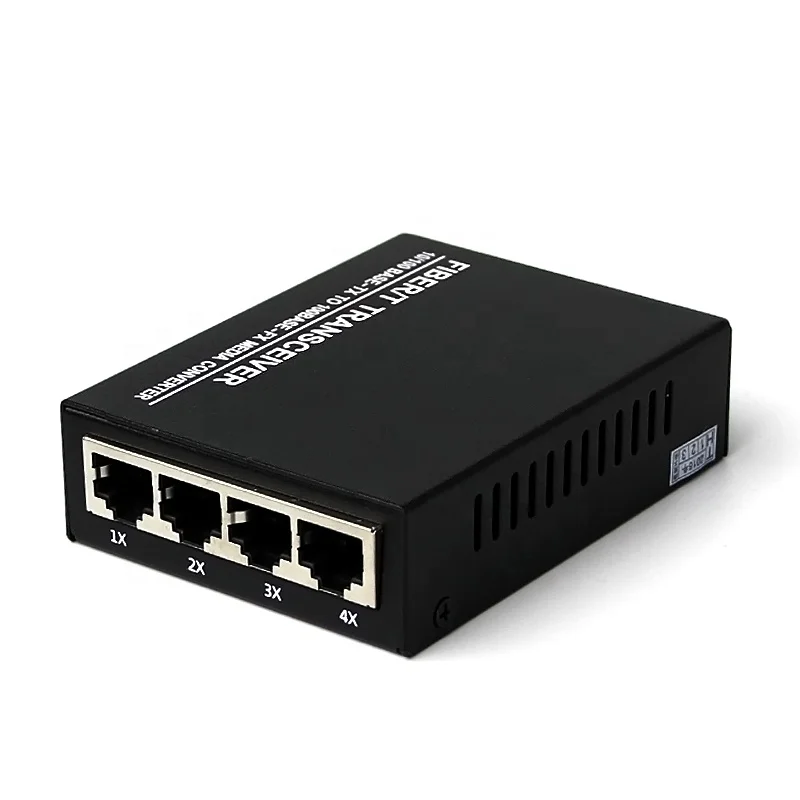 Одномодовый одноволоконный 1 волоконный порт 10/100 м 4 порта RJ45 волоконно-оптический