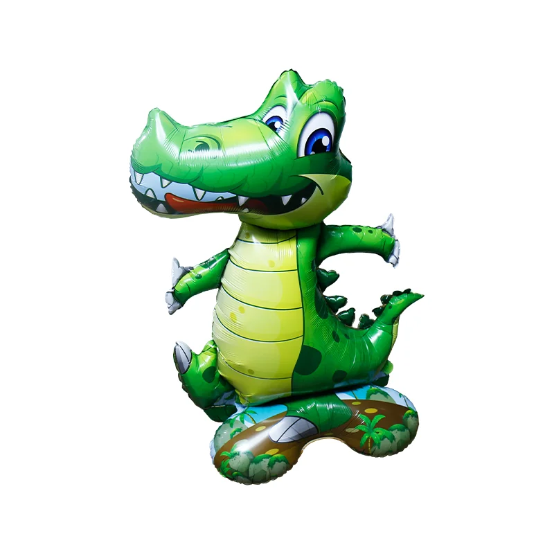 Wholesale Crocodile Large Automatic Sealing Standing Up Animal Foil Balloon Dinosaur Birthday Balloons for Party Decoration