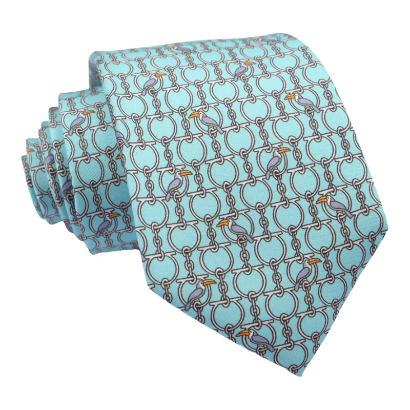 Digital Printing Handmade Necktie Custom Pattern 100% Silk Mens 7 Fold Ties