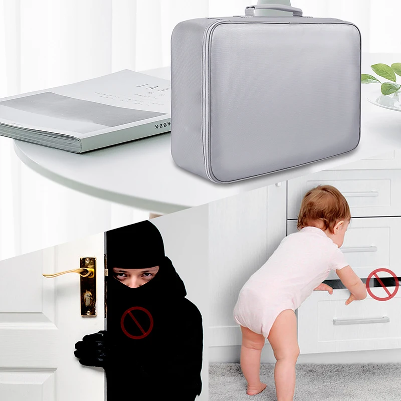 Hot Selling 36*27*10 CM Safe Secure Money Filing Document Organizer Bag Fireproof Waterproof with Lock Made from Fiberglass