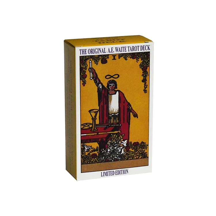 Custom Printing High Quality Affirmation Tarot Deck Gold Foil PVC Tarot Card with Logo and Guidebook for Game Player