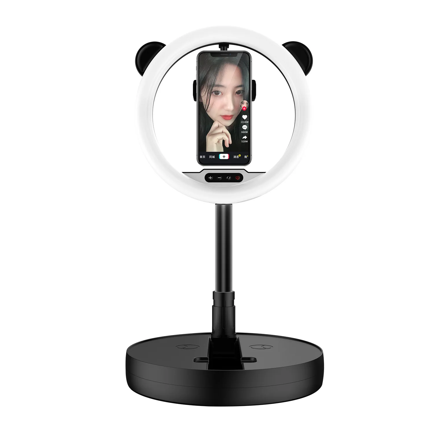 
G2 28cm Pink Ring Light Touch Control 3 Color Portable Retractable Stand Fill Light for Youtube Live Vlog Video 