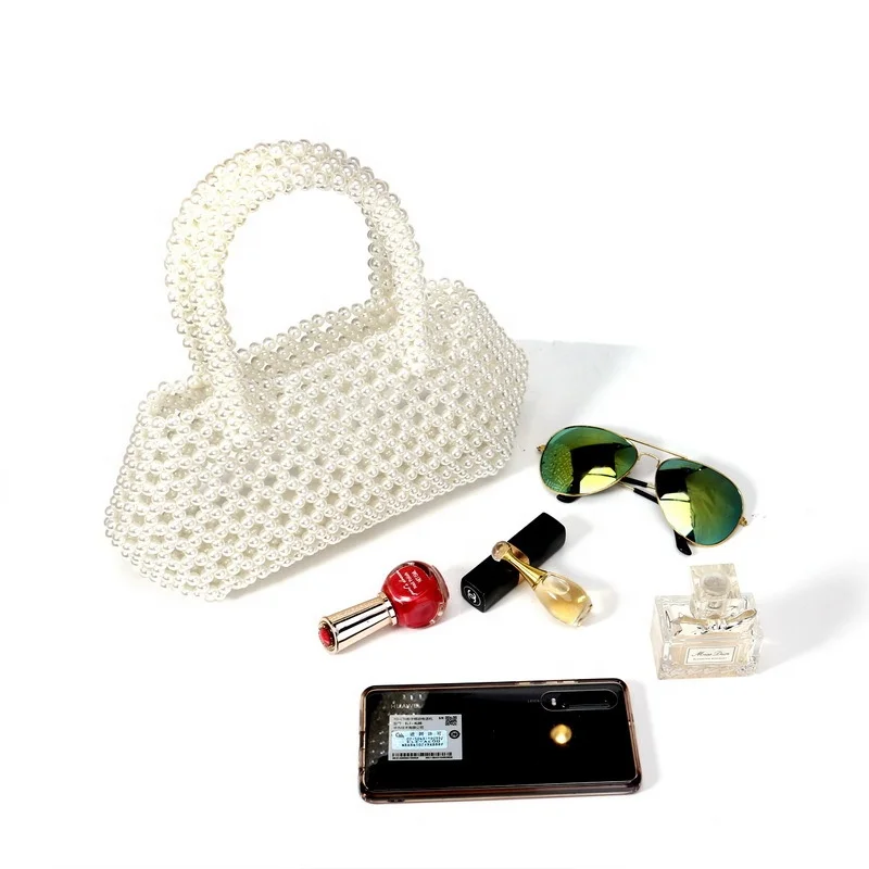  Новые товары плетеная сумочка ручной работы в стиле ретро с жемчугом и бусинами сумка-клатч для женщин