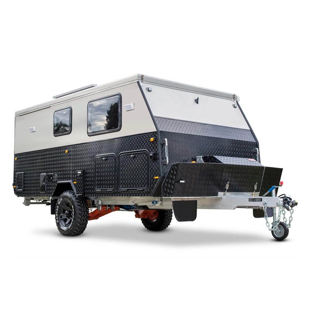 
2021 Ecocampor Affordable 14FT Off Road Hybrid Caravan Camping Travel Trailer with Ensuite for Sale 