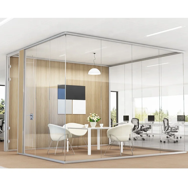 Современная стеклянная перегородка HK55S, 12 мм, алюминиевая перегородка для офиса