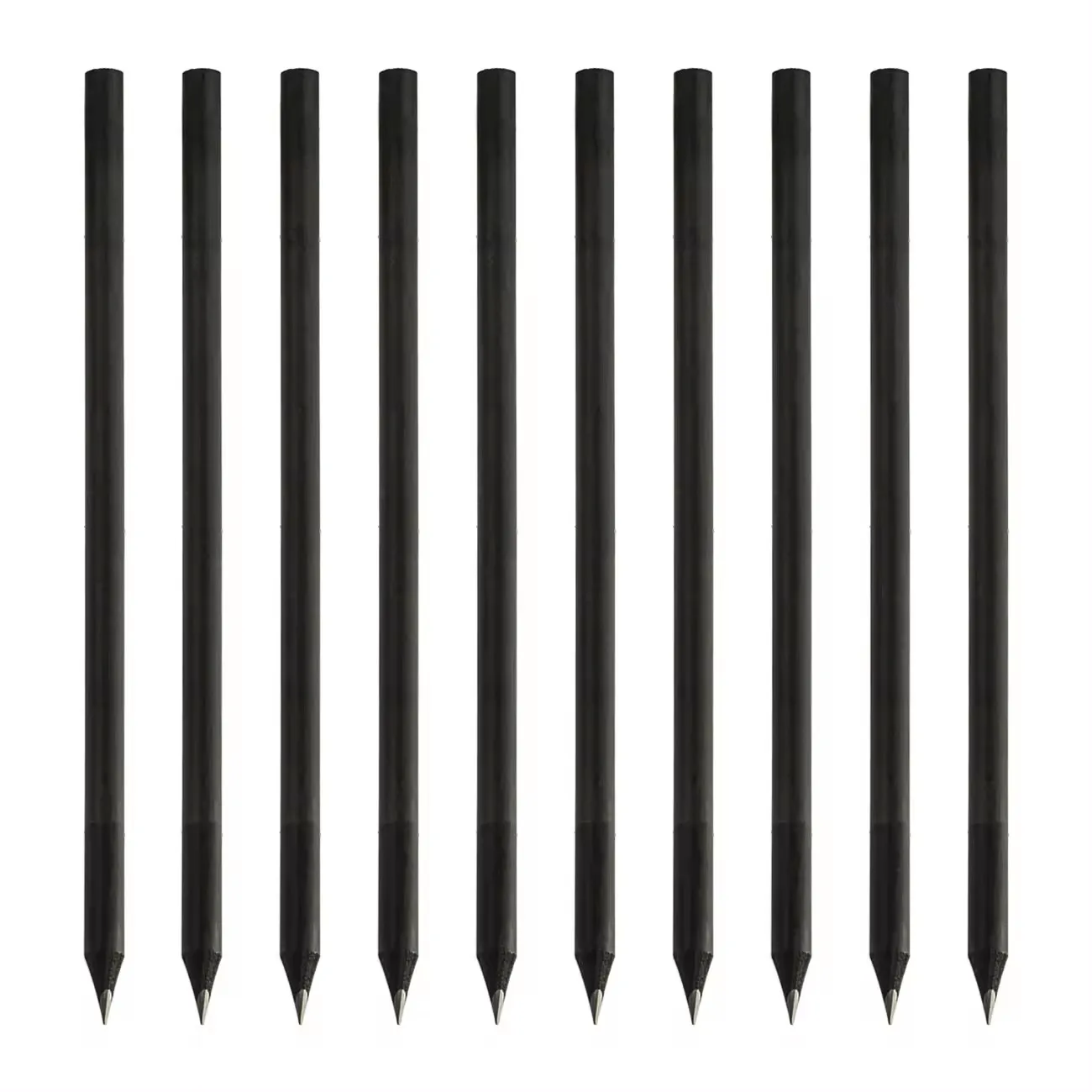 High Quality Personalized Custom Printed Logo Black Colored Pencils 2B HB Lead Hardness Matte Wooden Loose Packaged for Kids