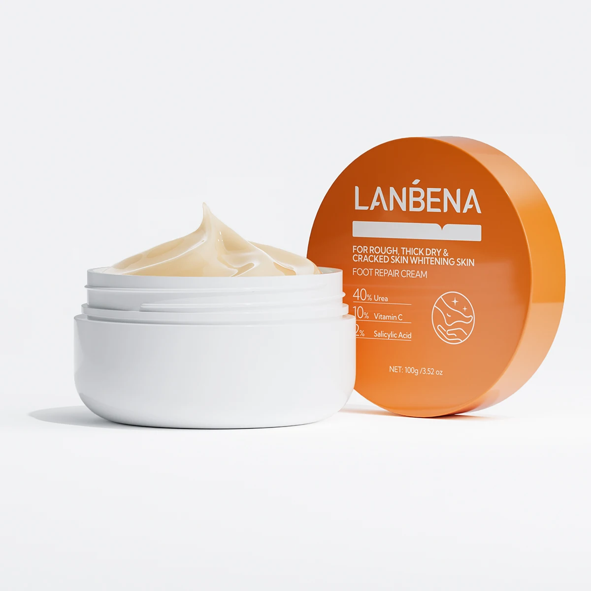 Lanbena Urea Cream 40% plus Salicylic Acid 2%, Foot Cream for Dry Cracked Heels Feet Skin Barrier Repair Cream