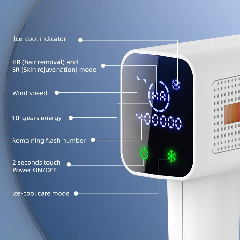 Ice Cooling Google Home Photoepilators men women girls bikini arms legs body face upper lip vagina permanent ipl hair removal