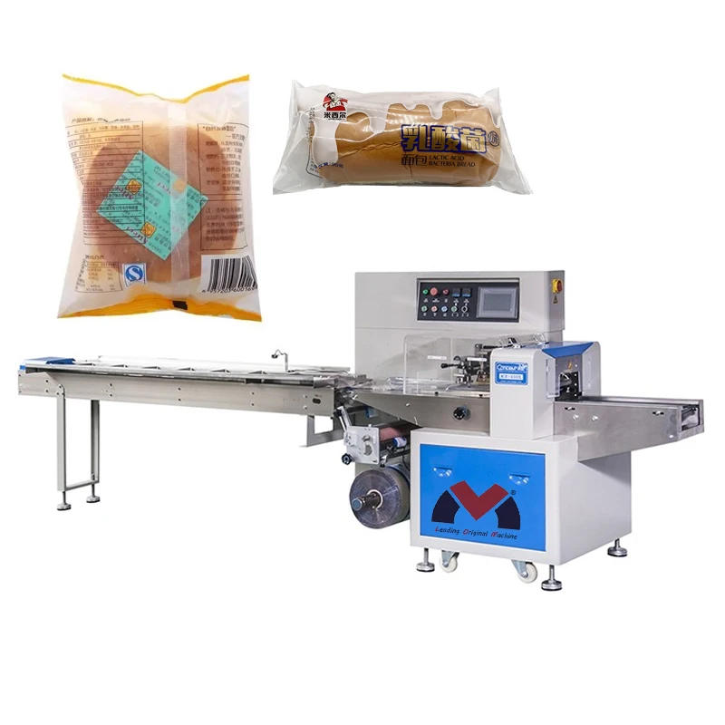 China factory automatic Horizontal Biscuits Cake Bread Candy Cookies Chocolate Bar Pillow Packing Machine Food Packaging Machine