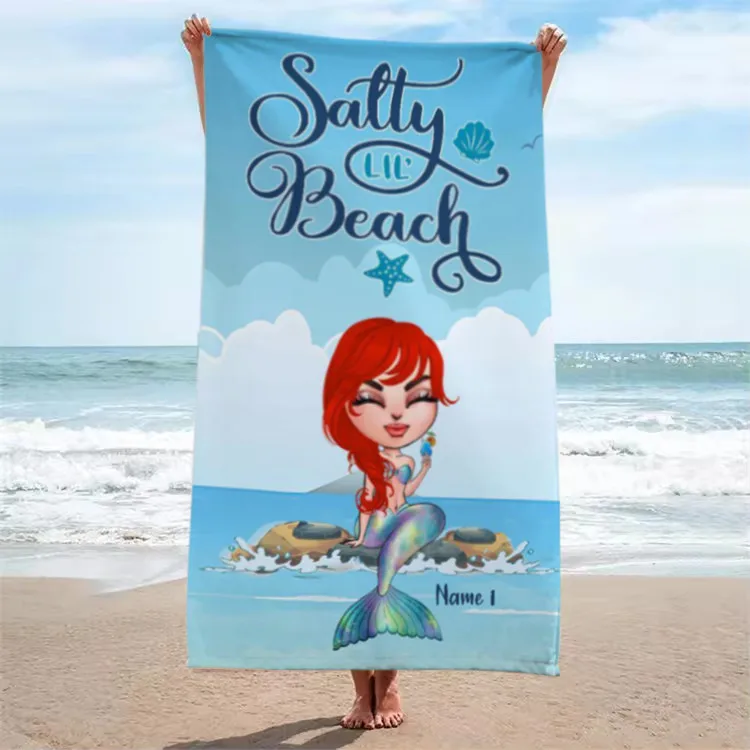 Factory OEM Custom Personalized Logo Reactive Printed 100% Cotton Fabric Rectangle Large Oversized Terry Cotton Beach Towel