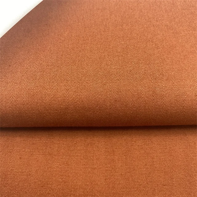 
100% cotton reactive solid herringbone weaving pants woven fabric 