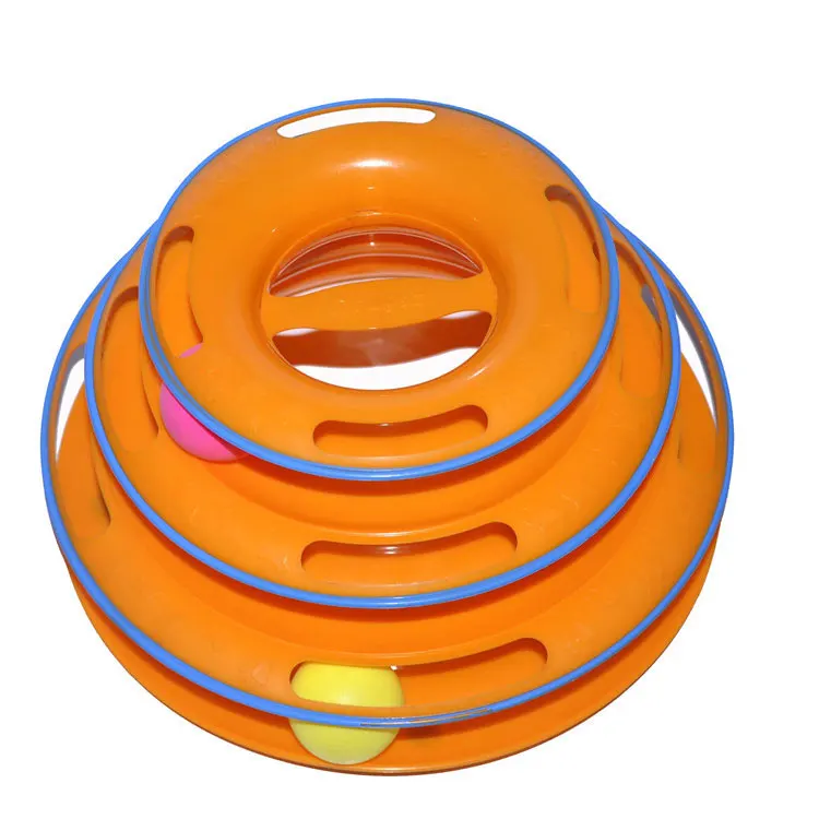 
Creative Pet Cat Training Three Levers Tower Of Tracks Interactive Amusement Plate Cat Toys Pet Ball Toys 