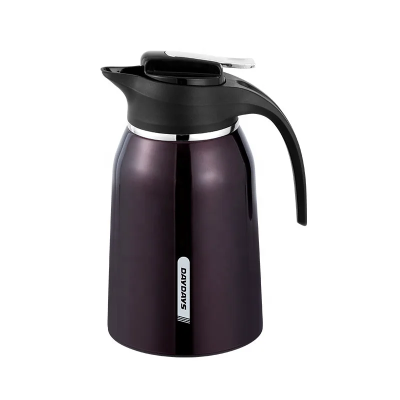 Daydays 1000ml coffee pot stainless steel PINK Glass Refill thermal jug vacuum flask