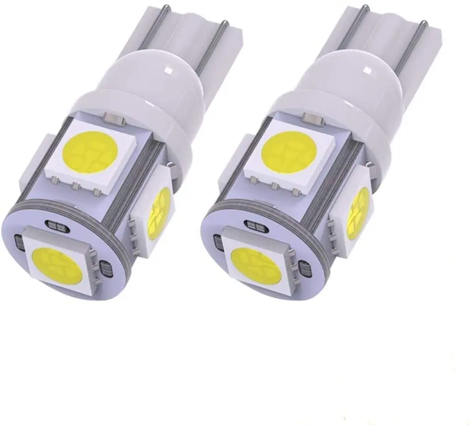 5 цветов на выбор T10 Клин 5 * SMD 5050 Белая светодиодная лампа W5W 2825 158 192 168 194 Внутренняя купольная лампа для чтения