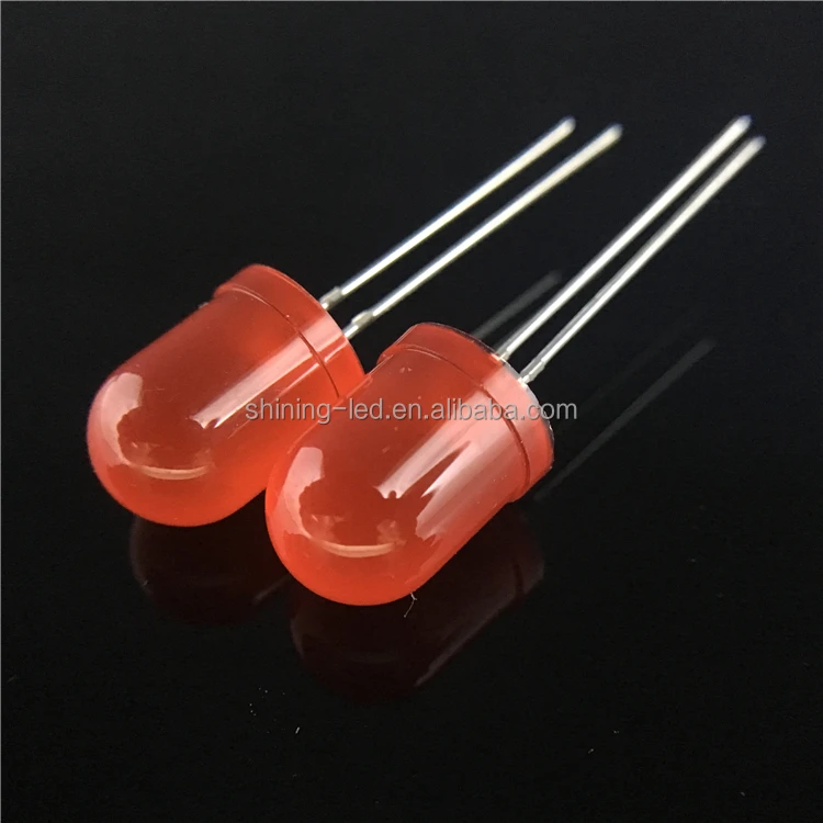 custom Through Hole Package Type clear/duffused lens F10 round head red blue green yellow white amber Chip Dip 10mm Led Diode
