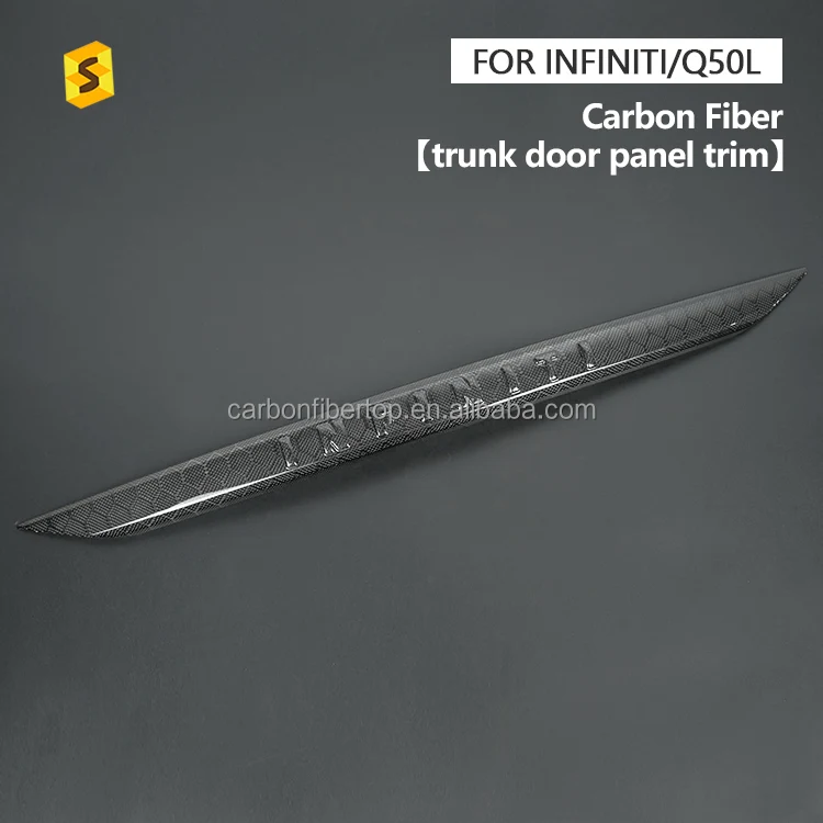 ES Car Trunk Bright Strip Decoration Real Carbon Fiber Exterior Accessories For Infiniti Q50 Q50L