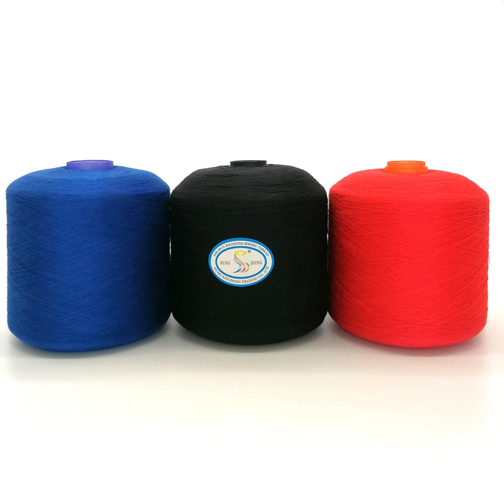 30s/2 100% Sinopec Yizheng Brand Dyed Tube Silicone Oil Spun Polyester Handbags Yarn