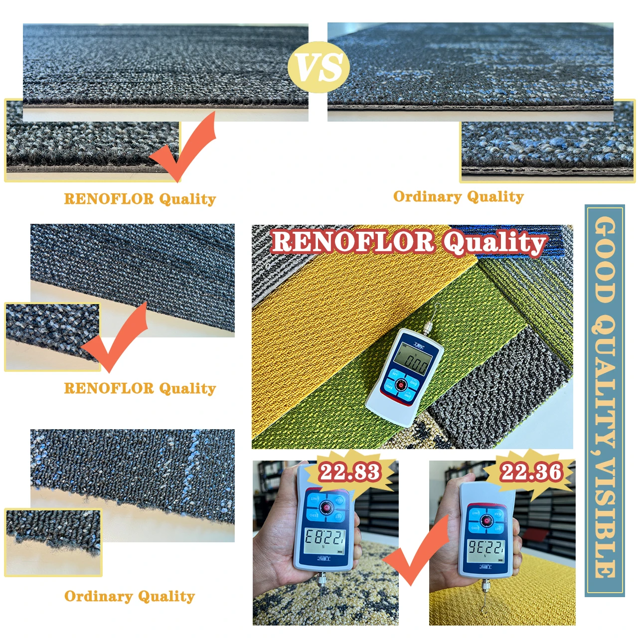New Design Modular Comfortable 100% Polypropylene PVC backing Office Floor 50x50 Square Carpet Commercial Carpet Tile
