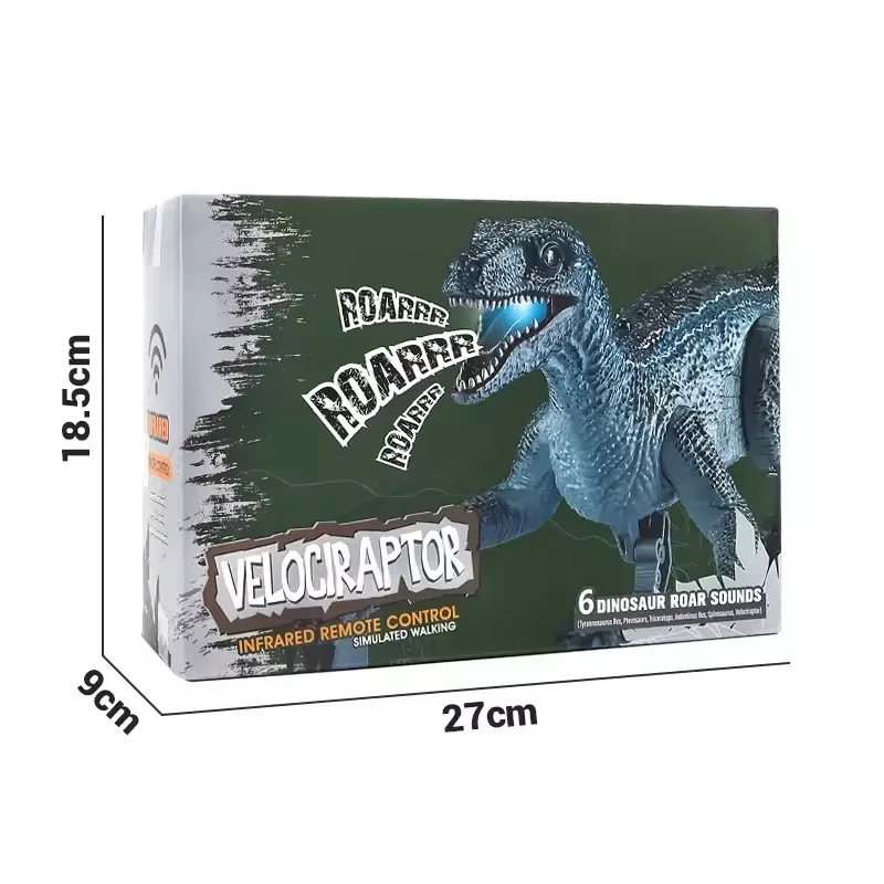 Kids Toys Dinosaur Remote Control Velociraptor Walking Dinosaur Toy With Sound Light Simulated Dinosaur For Kids
