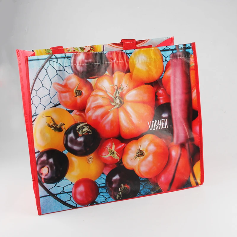 Recycled RPET Water Bottle Stitchbond Laminated RPET Shopping Bag with double handle