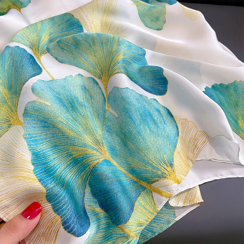 Wholesale Silk Feeling Shawls Muslim Hijabs Latest Design 90*180cm Elegant printed satin  Scarf for Women