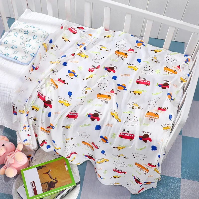 stock 110*120 cm 145 g/pc baby 2 layers muslin 30% cotton manufacturer baby 70% bamboo swaddle blanket muslin