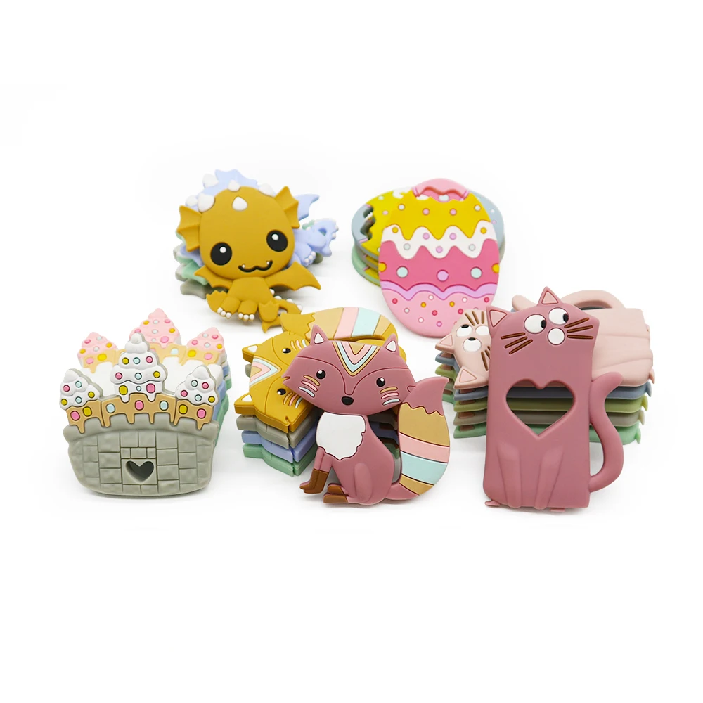 New Wholesale BPA Free Silicone Teethers Silicon Teething Baby Toys Teeth For Babies 0-6 Months